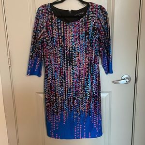 Madison Lee lined multicolor midi dress size 8